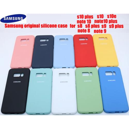 Samsung Liquid Silicone Cover S ilky Soft Original Shell Case For Galaxy S10+ S10E S8 S9 S10 Plus Note 8 9 10 Plus N10