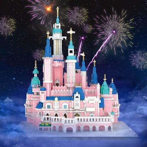 ZRK Dream Tale Castle Mini Building Blocks Architecture Bricks Educational Pink Castle Toys Anime Gifts for Kids 7822