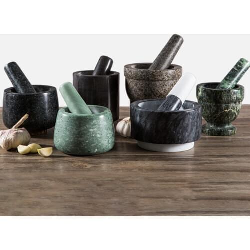 ZSH Natural Granite Mortar and Pestle Solid and Durable Crusher