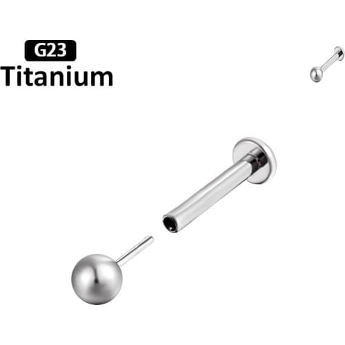 1PS new G23 TITANIUM Lip push pin and ear pin dual-purpose pin series ball body piercing jewelry