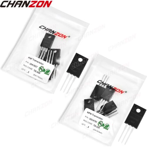 10pcs (5PCS 2SA1837 + 5PCS 2SC4793) TO-220 NPN PNP Transistor Kit Bipolar Junction BJT Triode Tube Fets DIY Integrated Circuits