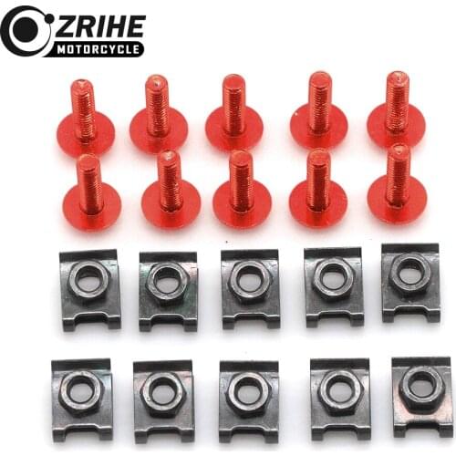 10 PCS M6 Motorcycle Full Body Fairing Bolt Screw Fastener Kit For Honda CB 190R 400 599 600F 750 1000R 1100 CB190R CB400 CB600F