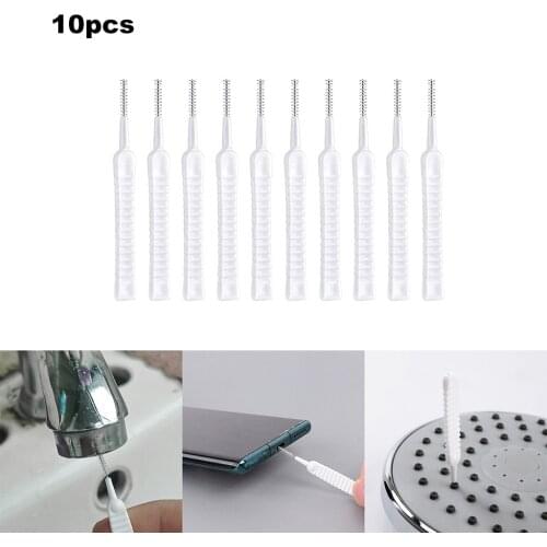 10Pcs Small Shower Head Cleaning Brushes Multi-purpose Anti-clogging Spray Nozzle Hole Gap Brush Household Cleaning Tool Supply