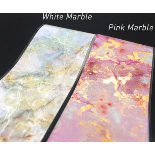 100cm Pink Marble Nail Foil Sticker Starry Sky Transfer Paper Marble Shining Nail Art Decal Gel Slider