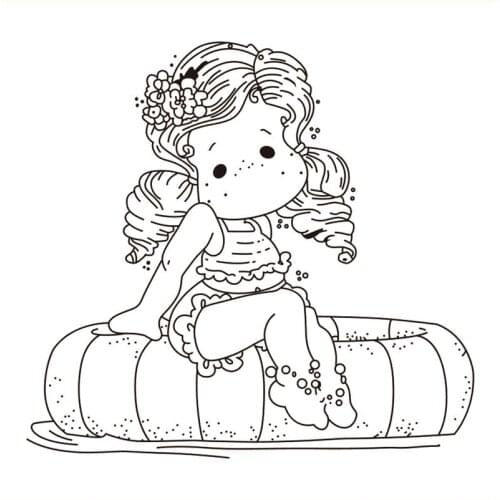 10x10 Girl sitting in a daze Transparent Clear Silicone Stamp Seal for DIY scrapbooking photo album Decorative clear stamp