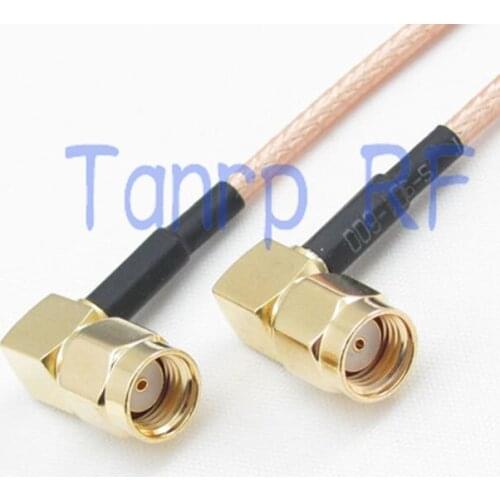2PCS 20CM Pigtail coax jumper cable RG316 extension cable 8INCH RP-SMA male right angle to RP-SMA plug right angle RF connector