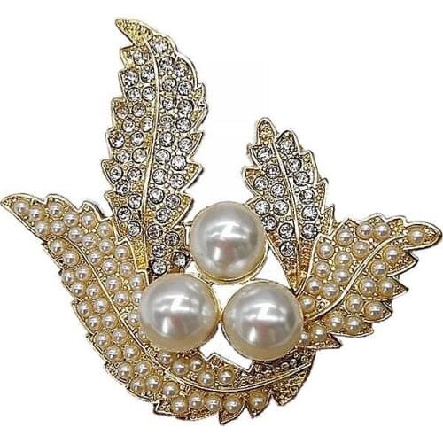 2pcs/lot 2019 New Fashion Simulated Pearl Pin Dress Rhinestone Decoration Buckle Pins For Women Gifts