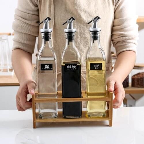 2020 Hot Sale Glass Kitchen Cooking Tools Set Olive Oil Sauce Bottle For Oil and Vinegar Dispenser Seasoning Jar