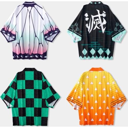 2021 Anime Demon Slayer Cosplay Tanjirou Nezuko Agatsuma Zenitsu The Same Sunscreen Jacket Clothes