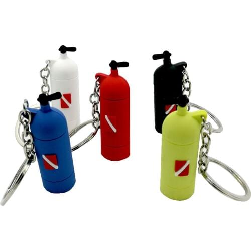 5Colors Mini Scuba Air Tank Mini Cylinder Bottle Keychain Key Ring Diver Diving Gift