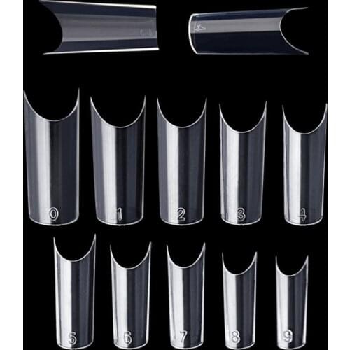 500pcs Type C Nail Clear Pipe Nail Patch False Nail Art Artificial Acrylic Gel UV Manicure Design Set DIY Tool