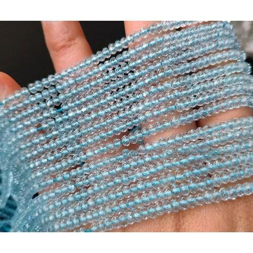 AAAAA loose beads Topaz roundel faceted blue 3mm for DIY jewelry making 43cm FPPJ wholesalenature