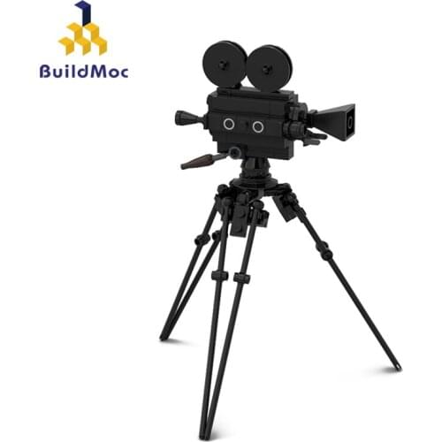 BuildMoc City Accessories Creator Old Fashioned Movie Camera Model Bricks Friends Girl Camera Idea MOC Building Blocks Kids Toys