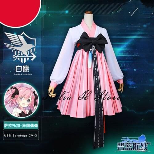 Azur Lane Saratoga Cosplay Costume Idol set in Foreign country dress female