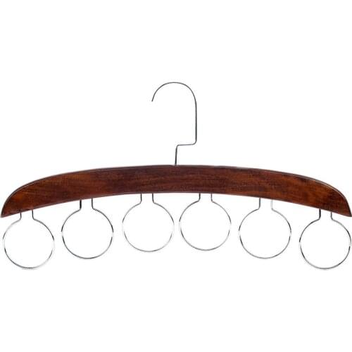 Scarf Hanger Organizer Storage Holder Hole Hanger 6 Ring Scarves Display Rack Space Saving Closet Hotel Use Metal Belt Hangers