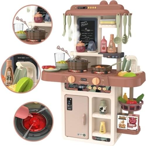 Kids Boys Girls Toys Kitchen Toys Set Minature Items Mini Simulation Pretend Play light pretend play cooking toy for with music