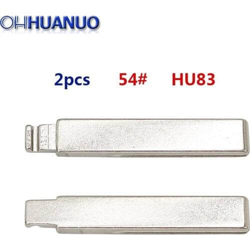 2pcs/lot 54# KD Remote Key Uncut Metal Remote Flip Blade Type # 54 for Peugeot 307 NO. 54 /HU83 Blade