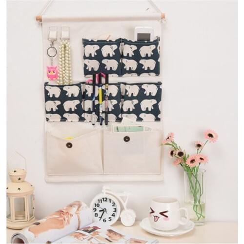 4 Colors Korean Version Of The Simple Cloth Large Door Wall Hang The Bag Storage Pouch Hanging Wardrobe Multilayer Finishing