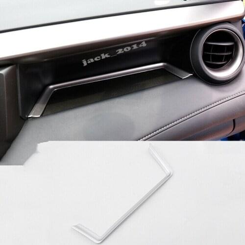 ABS Chrome Interior Right Storage Box Cover Trim 1pcs For Toyota RAV4 2013 2014 2015 2016 2017
