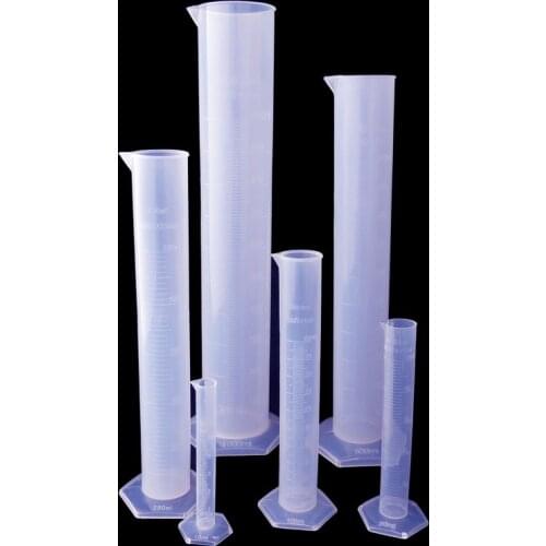 2pcs / Lot Plastic Graduated Cylinder Measuring Cup 50ml 100ml 250ml 500ml 1000ml with Clear Scale