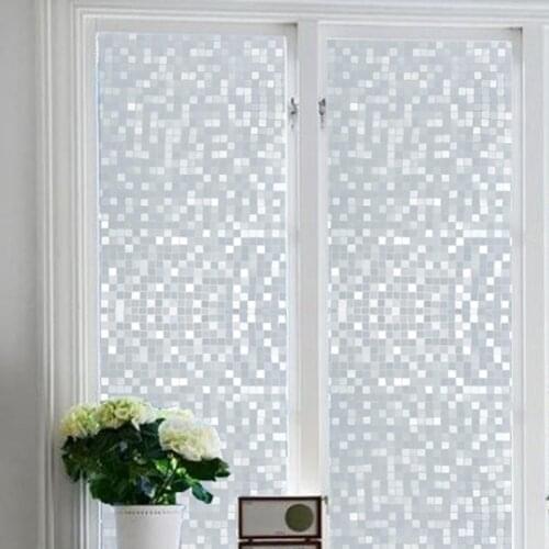 Fashion 3D Mosaic Pattern Self-adhesive Window Film Sticker Non-glue Glass Cover