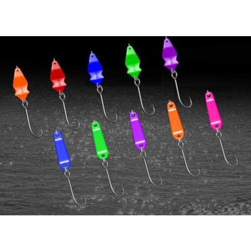 10pcs Set Color Fishing Lure Metal Artificial Lure Sequins Fishing Lure Tweeter Hook Trout Bass Fishing Tackle