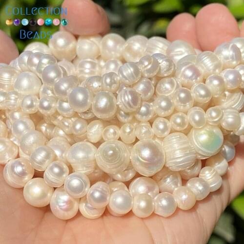 Natural Freshwater Pearls Irregular Round Pearls Beads For Jewelry Making Handmade DIY Bracelet Necklace Accessories Charm 16"