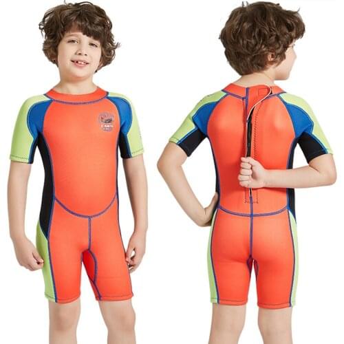 Neoprene 2.5MM Boy Wetsuit Children Rash Guards Surf Swimming Windsurf Kitesurf Kids Scuba Diving Bathing Suit Clothes Swimsuit