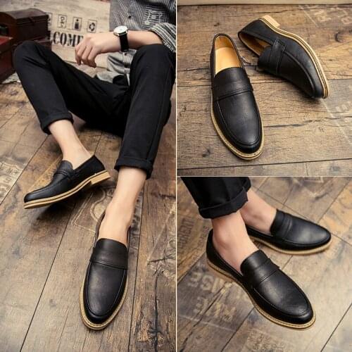 Black Men Loafers Shoes Genuine Leather Slip-on Moccasins Casual Men Shoes Fashion Mens Flats Driving Shoes Zapatos De Hombre