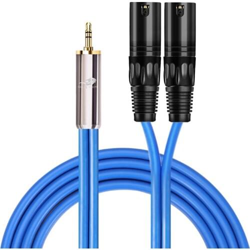 OFC Audio Cable 3.5mm to 2XLR 3 Pin for PC Mobile Phone Mixing Console Gold Plated 1/8" mini Jack Cable 1M 2M 3M 5M 8M 10M