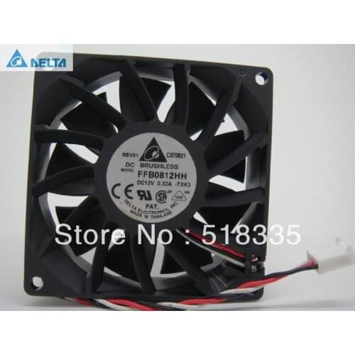 For delta 8025 FFB0812HH 8CM 80MM 8*8*2.5CM 80*80*25MM 12V 0.32A COOLING FAN