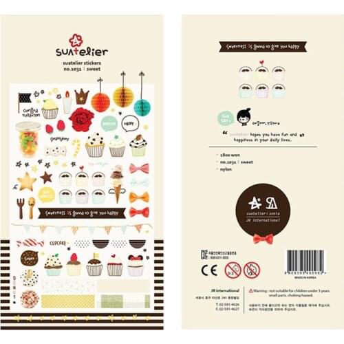 Origin Korea Sonia Scrapbooking High Quality Paper Sticker Sweet Cake Hobby DIY Diary Craft Decoration Suatelier Stickers