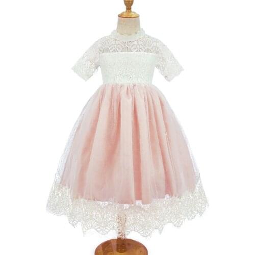 Popodion Baby Girl Dress Lace Formal Dresses Lace White Dress 2021 for girls FGD10128