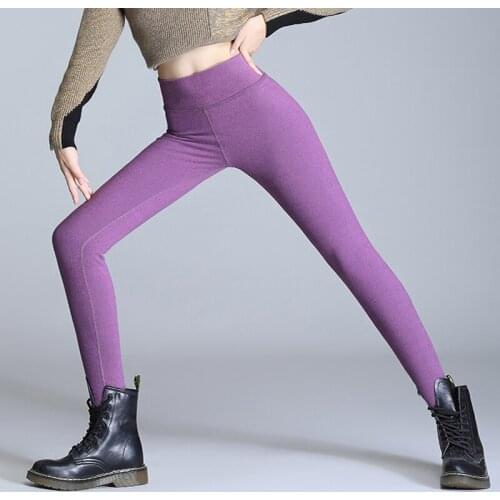 OUMENGKA Sexy Women Leggings Autumn Warm Fitness Legging Slim High Waist Mujer Elastic Ankle Length Polyester Legging S-4XL