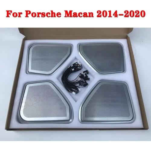 Synchronize Original Car LED Ambient Light For Porsche Macan 2014-2020 Door Audio Cover Speaker Atmosphere Lamp Panel
