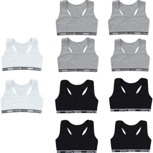 10Pc/lot Thin Girl Training Linen Soft Brassiere Sport Girl Bras for Teen Girls Letter Children Topic for Teenagers Vest