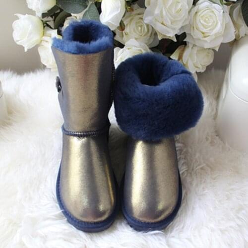 High Quality Classic China Brands 2020 Woman Snow Boots Sheepskin Leather Snow Boots Natural Fur Warm Wool Winter Womens Boots