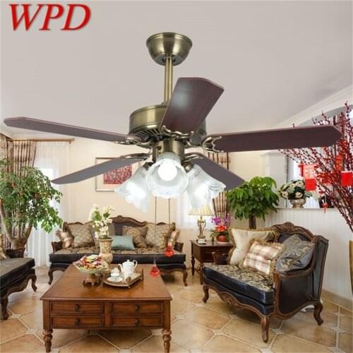 WPD Ceiling Fan Light Modern Simple Straight Blade Lamp With Remote Control LED For Home Living Room