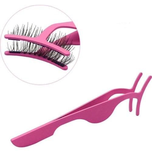 1PC Portable False Eyelash Applicator Stainless Steel Widen Handle Ergonomic Eyelash Tweezer for Magnetic Lashes Tweezers