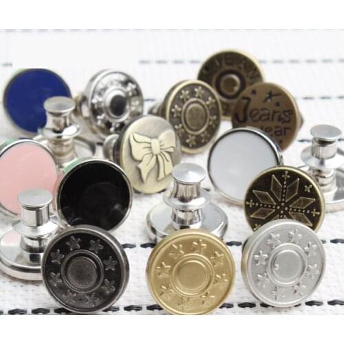 10PCS Metal Jeans Buttons Sewing-free Detachable Adjustable Buckle Waist Circumference Big Change Small Waist Button Accessories
