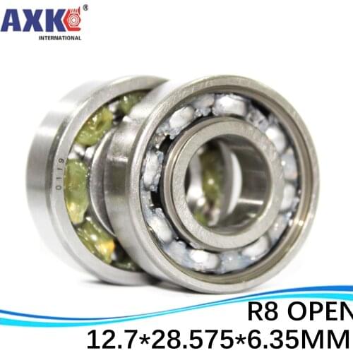 10PCS High Quality ABEC-5 R8 OPEN 1/2" X 1-1/8" X 1/4" inch 12.7*28.575*6.35 mm open mini deep groove ball bearing R8K