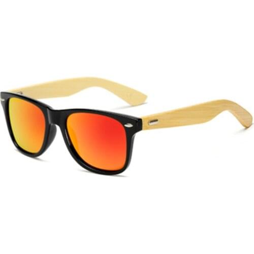 17 Colors Square Rivet Bamboo Sunglasses Mirror Wood Wooden Sunglasses Polarized