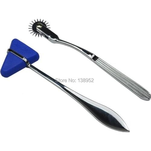2 in 1 Deluxe Medical Diagnostic Reflex Hammer Pin Wheel Gear Roller Rolling Wartenberg Wheel Pinwheel Fetish Neurological