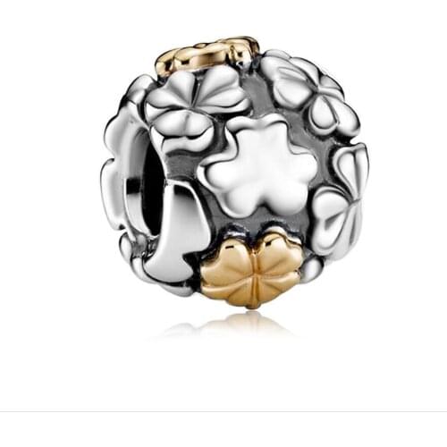 2020 New Original 925 Sterling Silver Beads Four Leaf Clover Charm Fit Bracelet Bangle DIY Women Jewelry