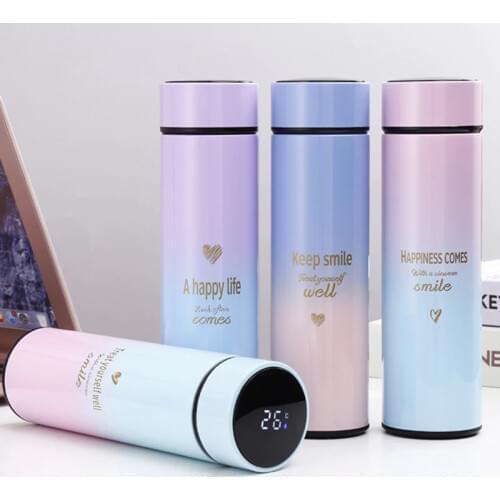 500ml Thermos Mugs Water Bottles for Tea Coffee Stainless Steel Sport LED Temperature Display Travel Mug Hot Water Vacuum Flask