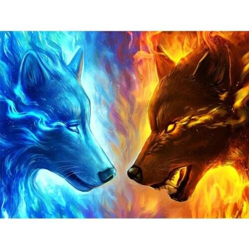 New 5D DIY Diamond Painting "Animal Wolf" 3D Diamond Painting Mosaic Rhinestone Diamond Painting Embroidery Home Decoration Gift