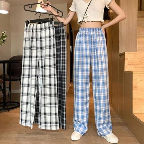 Dropshipping Harajuku Plaid Pants For Women Trousers 2021 Streetwear Woman Harem Pants Autumn Ladies Causal Pants Plus Size