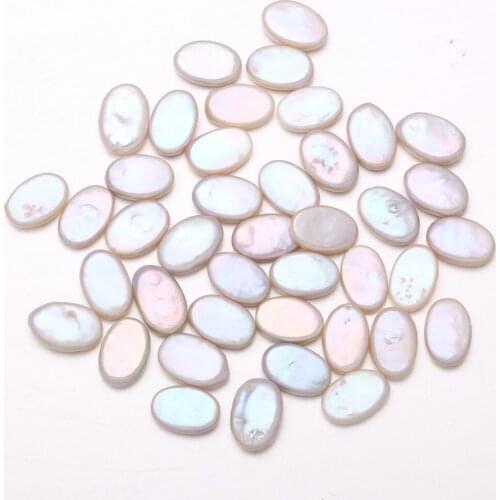 10-14mm Egg-Shaped Pearl Natural Freshwater White Beads For Jewelry Making DIY Accessories
