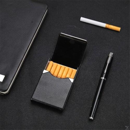 Smoking Accessories Cigarette Case 1 PC Cigar Storage Box Stainless Steel Multifunction Card Cases PU Tobacco Holder