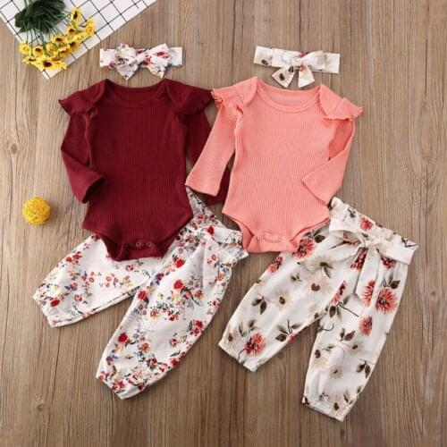 Infant Baby Girl Autumn Winter Knitted Tops Romper Long Pants Clothes Tracksuit